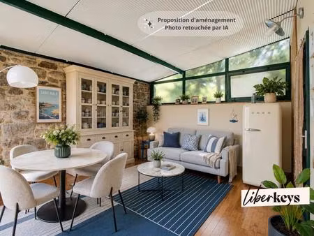 saint-malo – plage de rochebonne / paramé – maison 2 pièces avec petit jardin, véranda et 