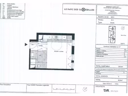 studio 26 m2 cergy