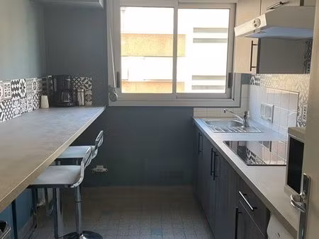 f2 meublé 46m2 avec balcon cave et place de parking