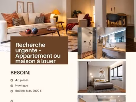 recherche urgente – maison 4-5 pièces