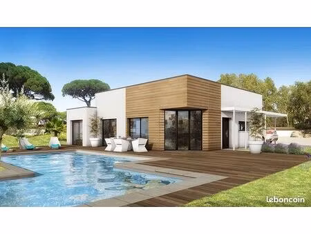 le taillan-médoc : élégant plain-pied toit plat de 100 m² avec suite parentale et jardin