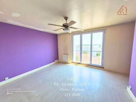 appartement f3 - vitry sur seine - cave - parking extérieur avec arceau