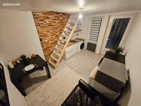 charmant studio duplex avec cours privée & garage, centre ville