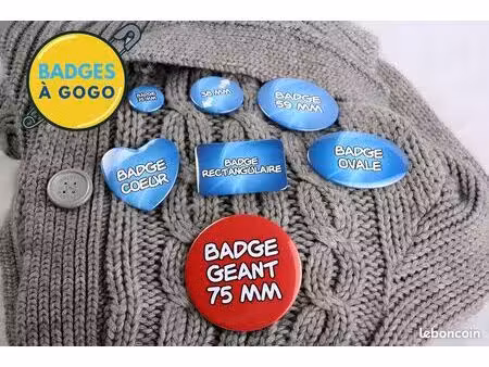 activité badges personnalisés clé en main (matériel + stock + site)