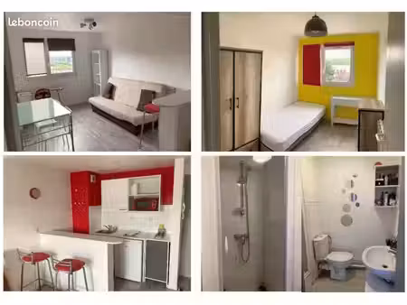appartement meublé à louer -t1 bis de 26 m² à lebisey (hérouville saint-clair 14200)