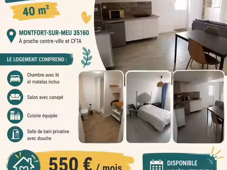 t1 indépendant meublé et rénové – montfort-sur-meu – dpe b