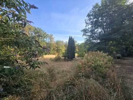 terrain de 51 ares arboré et maison incendiée