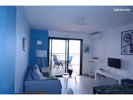 t2 2p à bormes meublé - garage - vue mer - grde terrasse