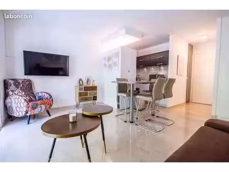 appartement t1 bis pointe croisette + terrasse + jardin + climatisé. loué toutes charges c