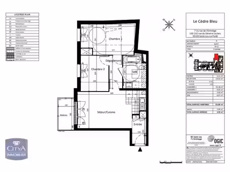 appartement à louer 3 pièces 55.08 m² - saint-leu-la-forêt (95) - 981€