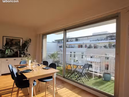loue appartement meublé t2 - 55m² - monselet avec balcon, parking, cave - nantes (44)