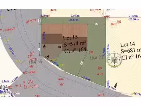 terrain à bâtir viabilisé 574 m² - lotissement clairefontaine - auch