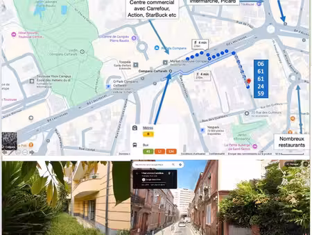 metro compans au calme : appartement renové meublé, climatisation, jardin, sans vis à vis