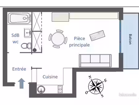 appartement : 1 pièce 29,27 m2 : etage 2/5