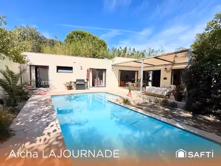 maison comptemporaine de plain pied, 3 ch, piscine