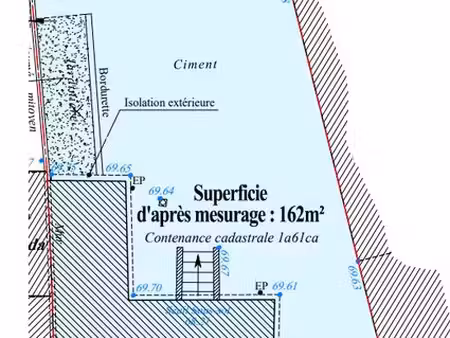 maison sur terrain 162m² cos de 0.5 pour rénovation ou projet de construction
