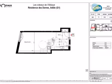 studio 1 pièce 30 m²