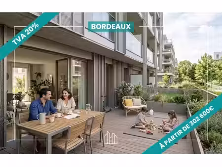 vente appartement neuf 4 pièces 78m2 bordeaux - 302600 € - surface privée