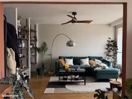 appartement traversant 69m² rénové à louer - meublé – 2 chambres – balcon plein sud – metr