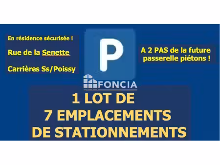 exclusivité investisseurs– proche gare de poissy, lot de 7 emplacements de parkings en sou