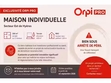 vente maison 3 pièces 150 m² à hyeres (83400), 270 000 €