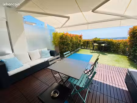 nice corniche fleurie – 2p récent – terrasse exceptionnelle 32 m² – vue dégagée – piscine 