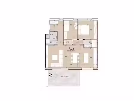 appartement économe en énergie avec 2 chambres et jardin