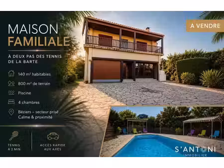 vente maison 6 pièces 117 m² béziers (34500)