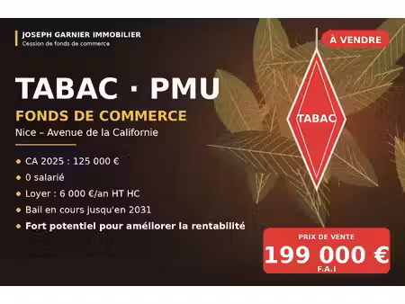 à saisir – tabac pmu – avenue de la californie, nice