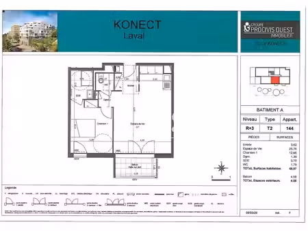 location appartement 2 pièces 48m²