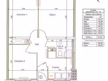 part loue f3 de 48m²