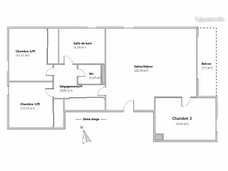 appartement t4 de 68m2