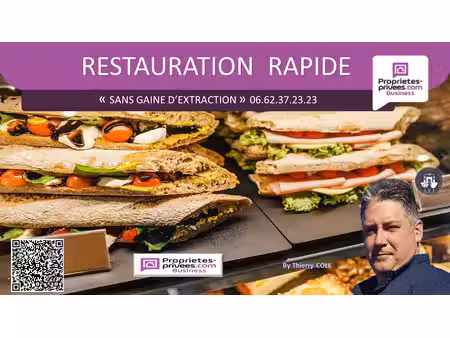 69006 lyon - restaurant de restauration rapide 115 m², terrasse
