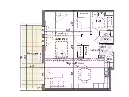 appartement t3 de 68,91 m²
