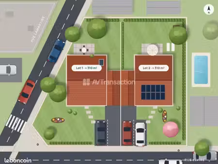 genas – rare – terrain à bâtir 310 m² – secteur résidentiel rech