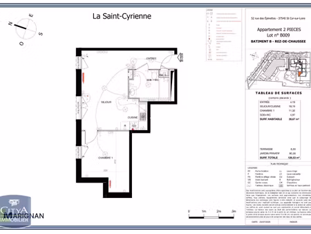 location appartement 2 pièces 39m² st cyr sur loire 37540