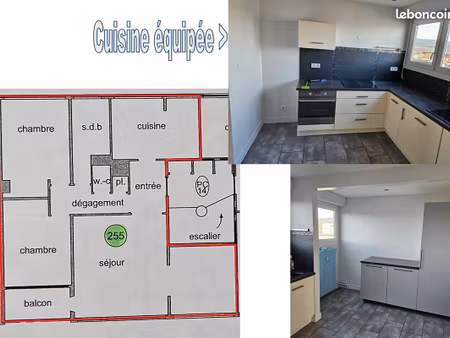 appartement f3bis parterre