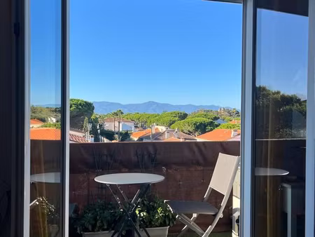 canet-en-roussillon – t3 54 m² entièrement rénové – dernier étage – balcon – vue dégagée