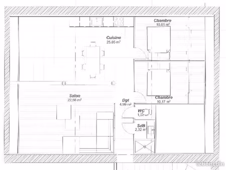 appartement 3 pièces 89 m²