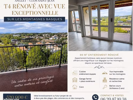 splendide appartement anglet clos st jean / quintaou
