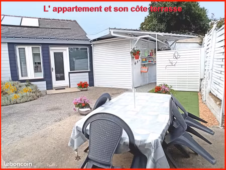 5 mns vannes appartement/maisonnette duplex 34m2 terrasse privative sur jardin d'agrément 