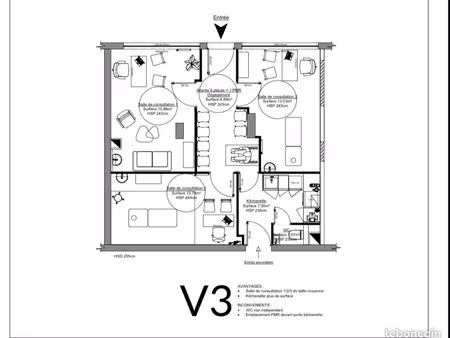 bureau 14m2 local paramédical pluridisciplinaire rénové neuf disponible 14/09