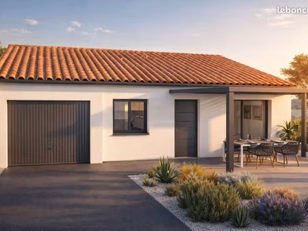 maison neuve plain-pied 70 m² avec garage sur terrain viabilisé de 220 m² à coursan (11110