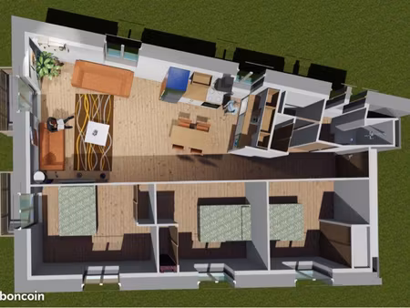 à louer – bel appartement rénové de 85 m² à pont-en-royans – 3 chambres  garage et parking