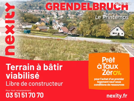 terrain constructible à grendelbruch  de 654 m2  à 15 km d’obernai