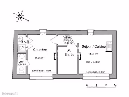 appartement 2 pièces 31 m²