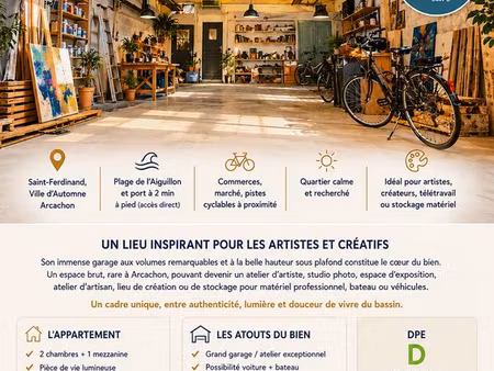 atelier d'artiste et son appartement arcachon