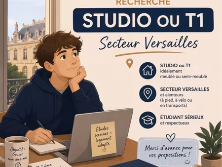 recherche studio t1/ secteur versailles