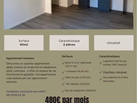 appartement 1 chambre à louer