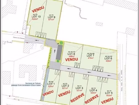 terrain 521 m² ligné